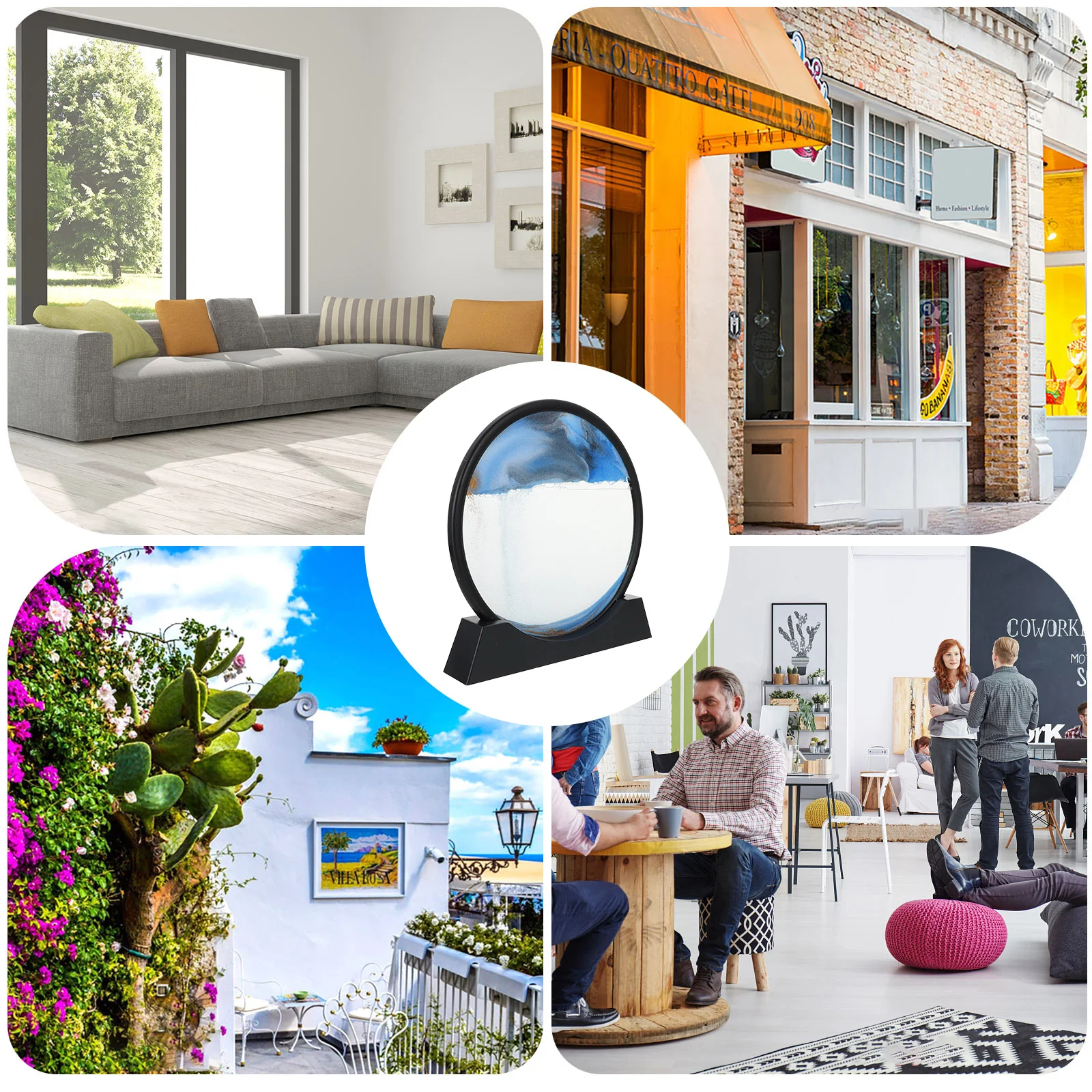 1개입 퀵샌드 페인팅 장식 프리미엄 유리 ABS 소재 창의적인 데스크탑 장식품 침실 거실 장식 세련된 홈 아트