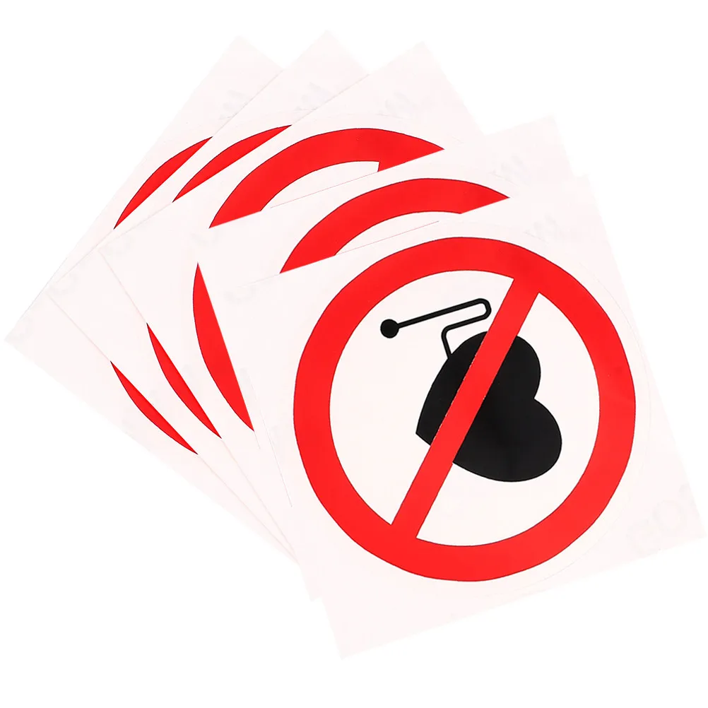 

5Pcs No Warning Stickers Safety Label Decals Strong Adhesive Hospital Warning Sign Stickers Easy Use