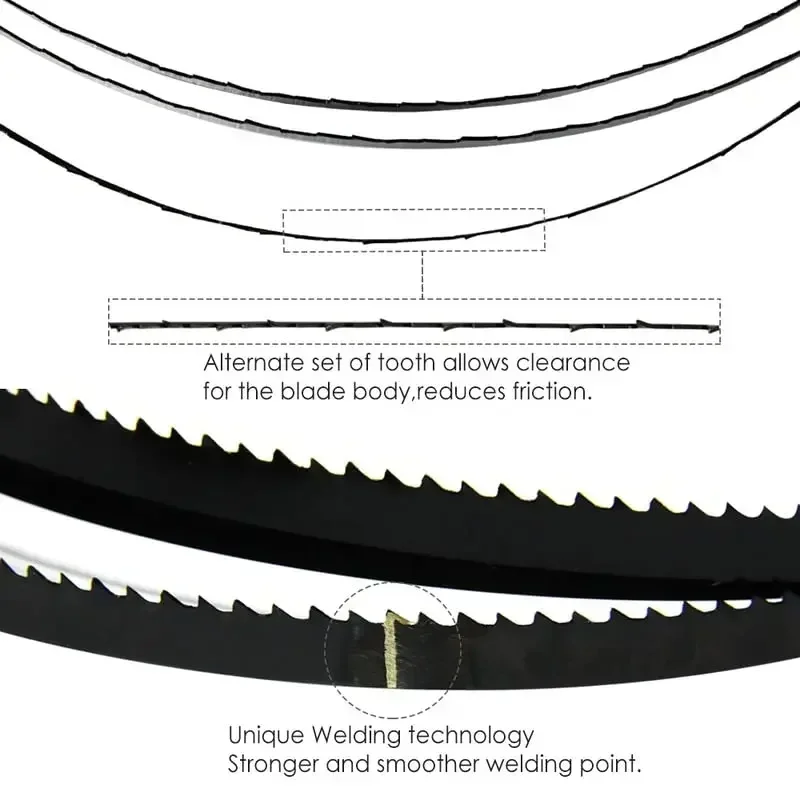 2pcs Band Saw Blades 1790mm Bandsaw Blade 1790 9.5 0.35mm 6T 10T 14T TPI for 10 Inch Band Saw Blades Cutting Wood Woodworking