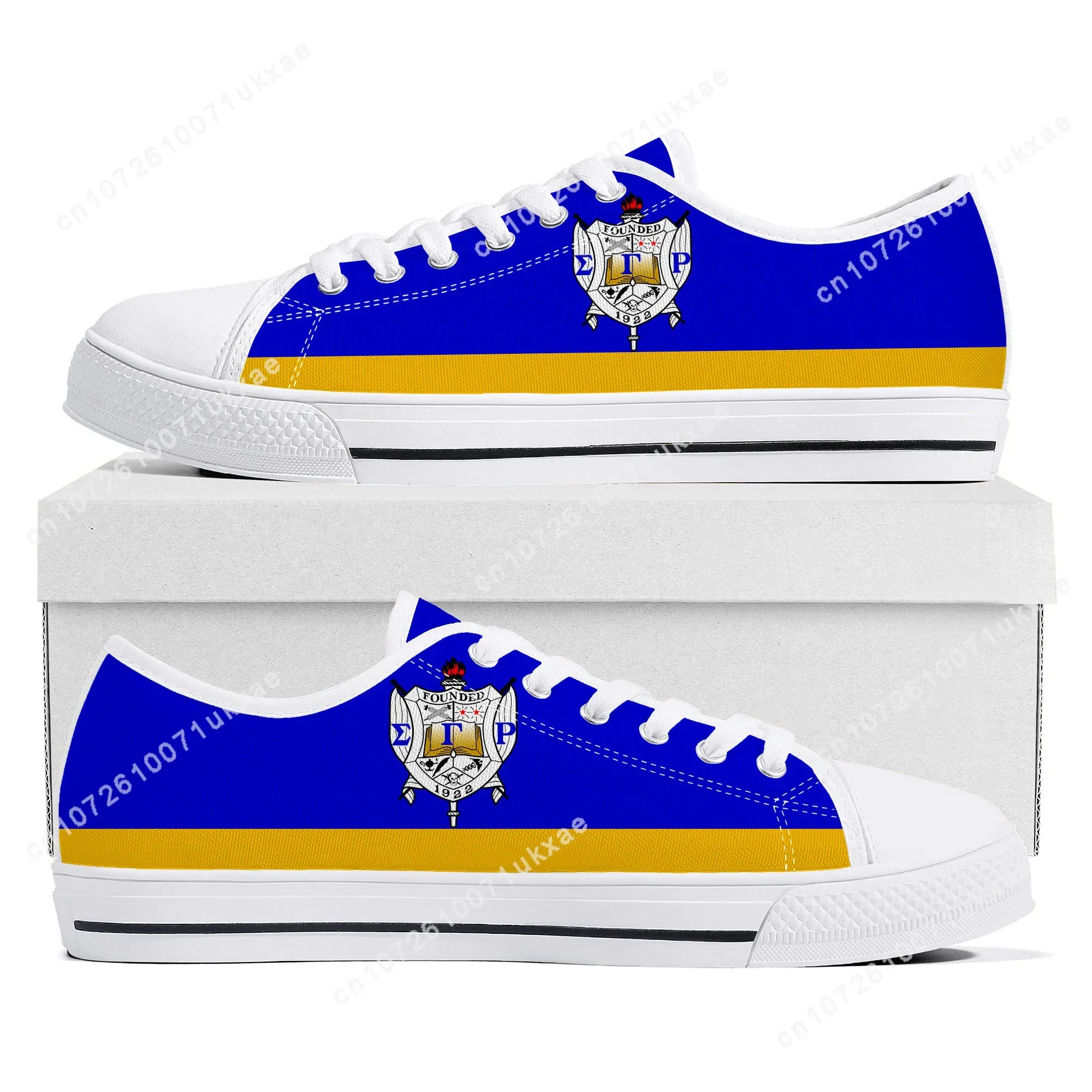 Rho Sorority ΣΓP 1922 Low Top Sneakers Sigma Gamma Mens Womens Teenager Canvas Sneaker Casual Custom Made Shoes Customize Shoe