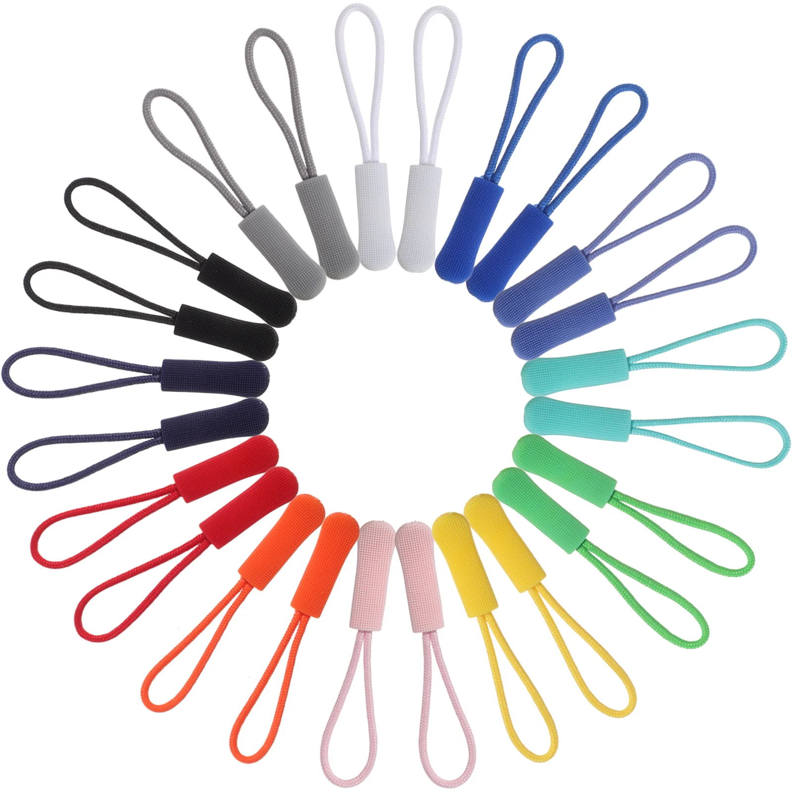 

120pcs Zipper Pull Luggage Replacement Repair Tag Jacket Spare Extender Cord TPU Durable Easy Grip Color Assorted Suitcase