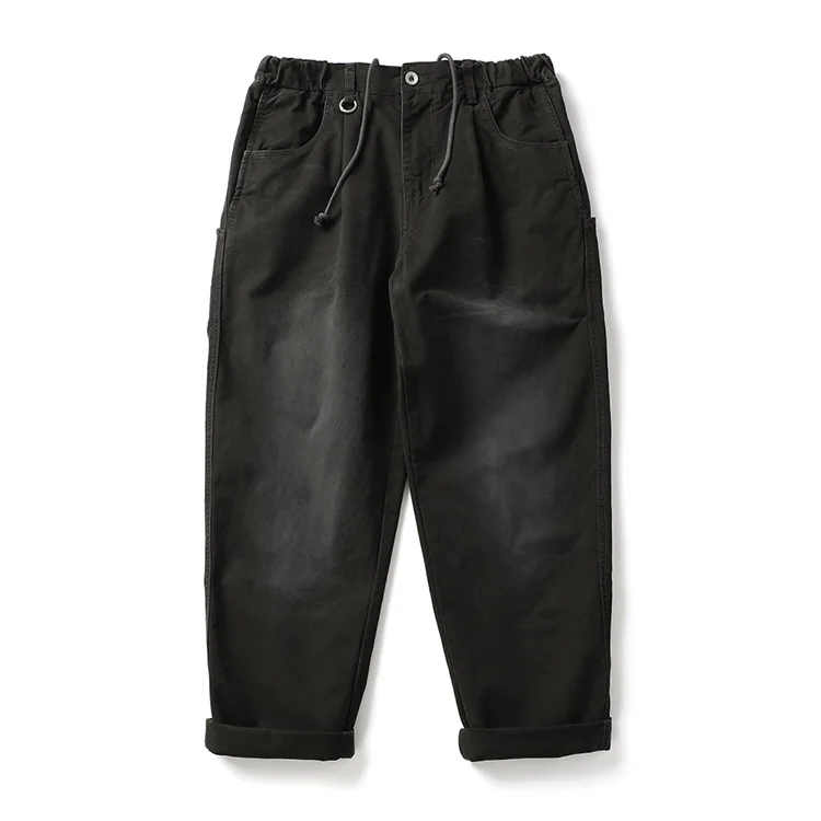 NONE Paris Schnalle 100% Baumwolle Japan Vintage Distressed Wash Workwear Hosen Männer Schwergewicht konische gerade Hosen Herbst Cityboys 5