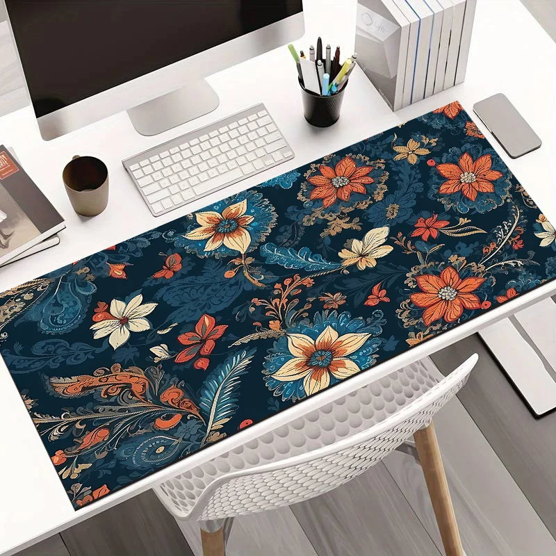 1pc Diatom Mud Material, Colorful Floral Pattern Design Extra-Large Gaming Mouse Pad - Non-Slip Rubber Base, Very Suitable for Gamers | Office | School