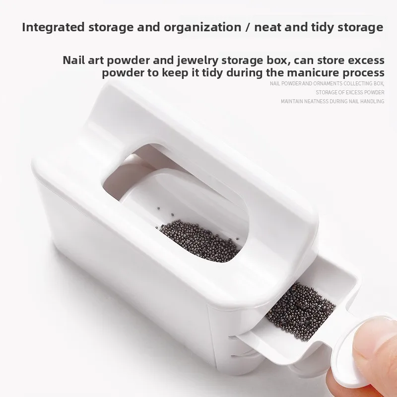 1/3PC Double Layer Nail Powder Recycling Box Portable Funnel Designed Dust Collector for Acrylic Glitter Residue Storage