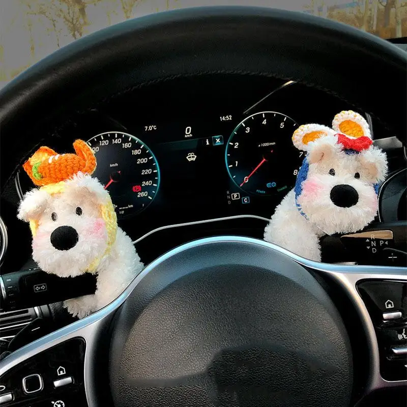 Car Accessory Used For Car Gear Shift Decoration Cute Turn Signal West Highland Dog Wiper Dolls Rearview Mirror Ornament Gift