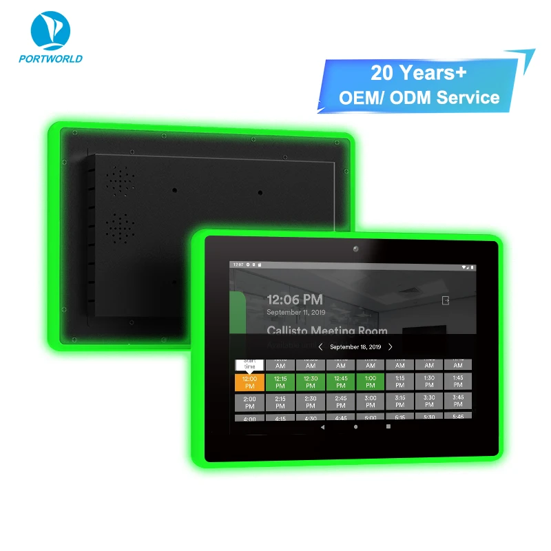 10.1 Inch VESA Mount Android POE Tablet RK3566 Industrial HMI Panel with LED Light for Gas Station Advertising & Retail Display