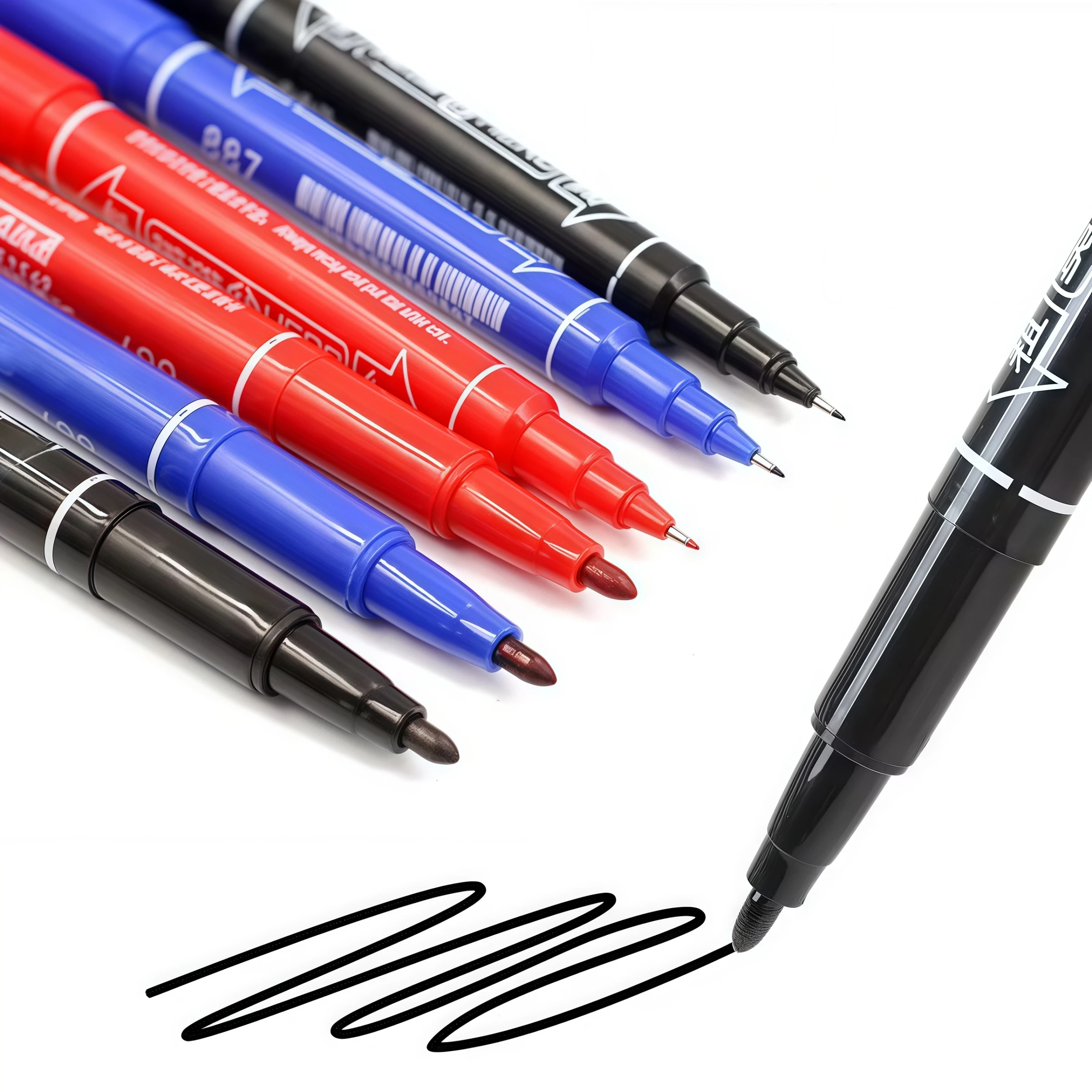 

Dual Tip 0.5/1.0mm Nib Silky Marker Art Marker Black Oil-based Cartoon Art Marker for Students School Office Stationery