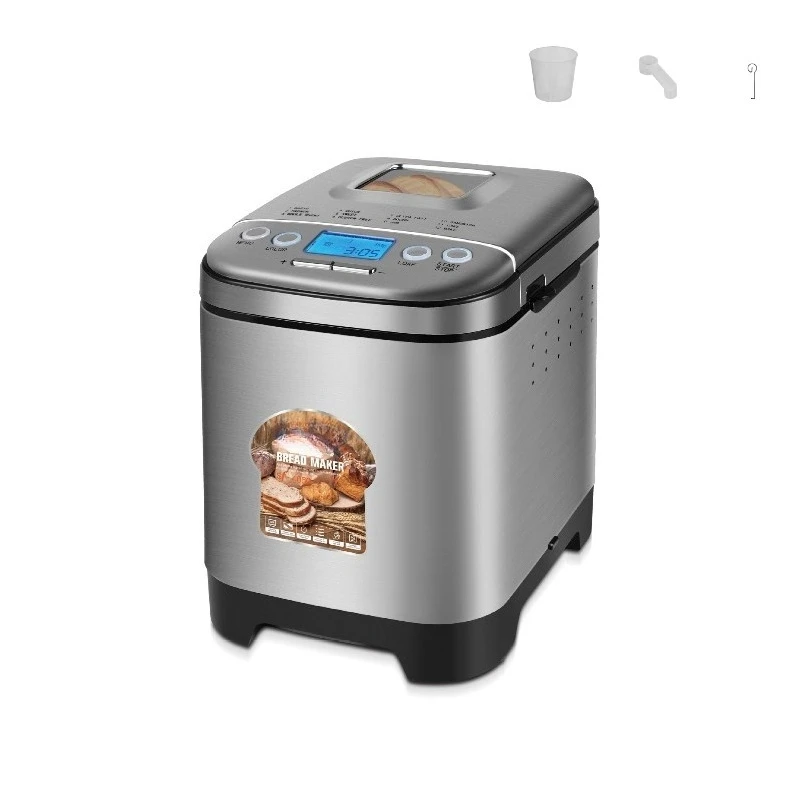 Household Bread Maker with LCD Backlight Display Auto Keep Warm Overheat Protection 12 Programs Bread Machine