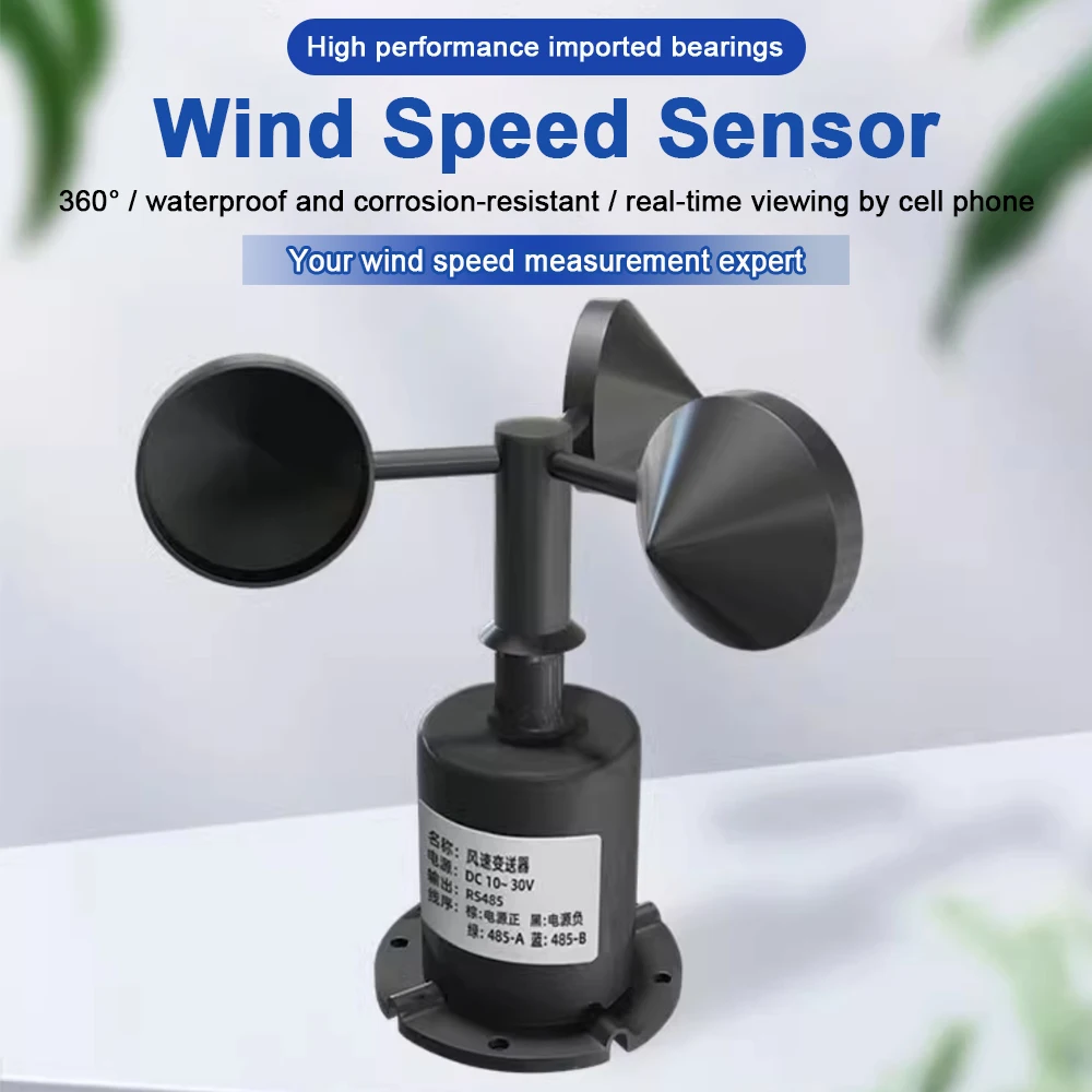 Vento Velocidade Meter Sensor High-precision Aemometer Transmitter Rs485 Detector de Pulso 060 Mps 05v 010v 420ma Estação Meteorológica