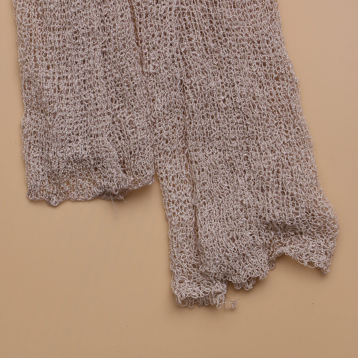 

Cotton Stretch Baby Wrap Beige Long Texture Newborn Photography Prop Swaddle Blanket Decorative Mat For Studio Use