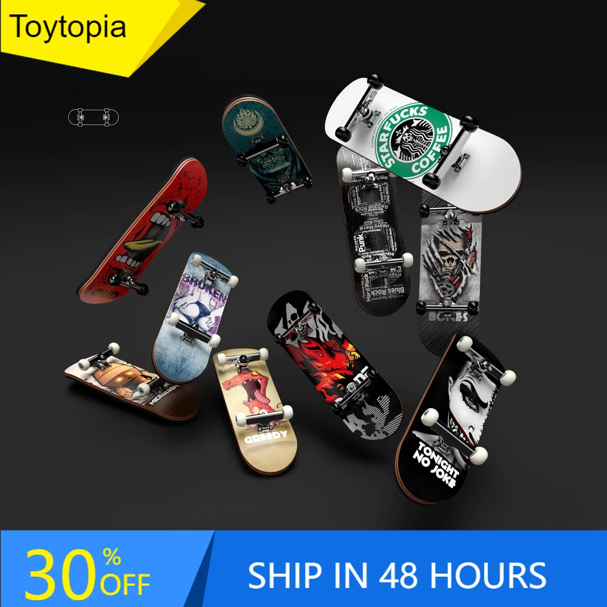 

10CM Professional Finger Skate Boarding Five-Layer Maple Wood Bearing Alloy Desktop Ornament Decoration Swingable Gifts Toy