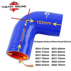 3層シリコンホース,ブルー,102mm,90度,インタークーラー,reducerターボ,部品番号54 55 57 60 63 70 73 76 80 90