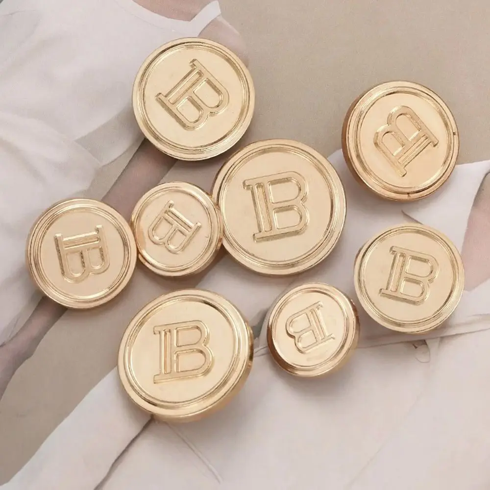 20Pcs Handmade Clothing Accessories Needlework Shirt Buttons Decoration Button Metal Letter B Buttons Sewing Accessories