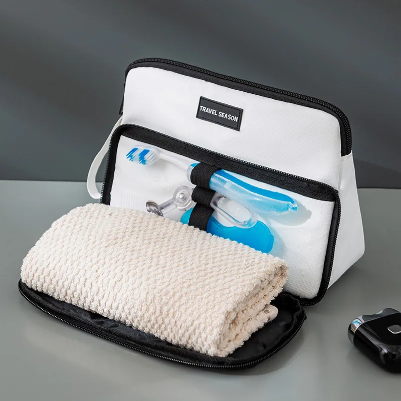 حقيبة أدوات الزينة للرجال المثلثة ذات سعة كبيرة وفصل رطب وجاف ومقاومة للماء لرحلة العمل وحقيبة تخزين مستحضرات التجميل #3