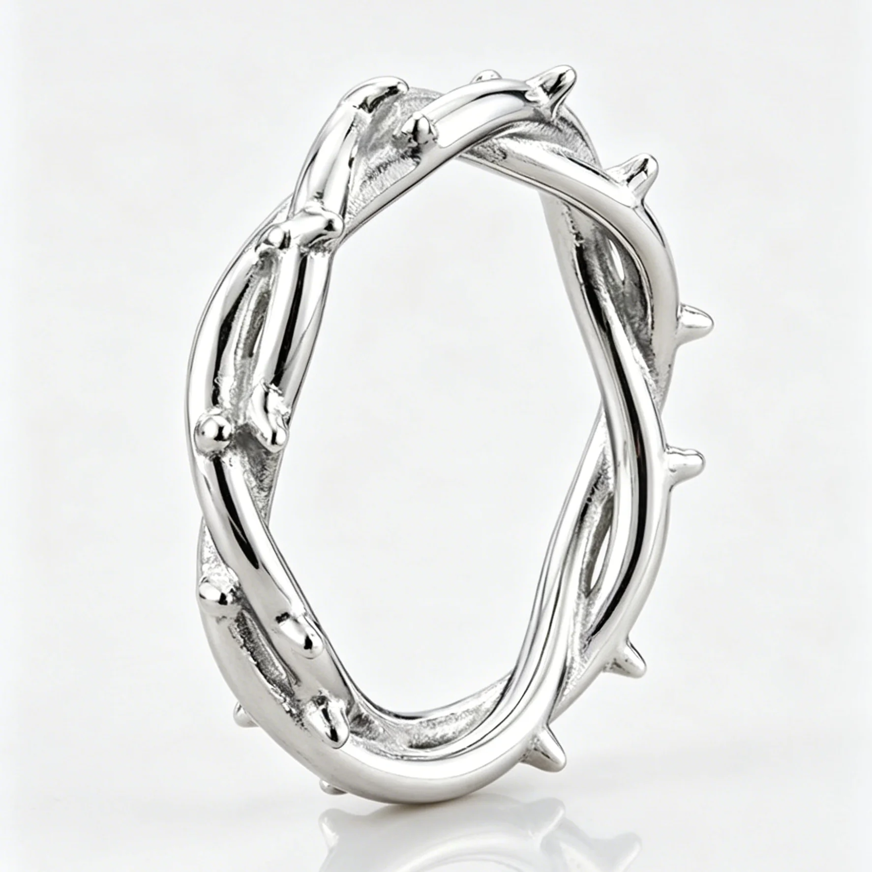 Vintage Black Jesus Crown Thorns Rings For Man Women Olive Branch Ring Fashion Couple Jewelry