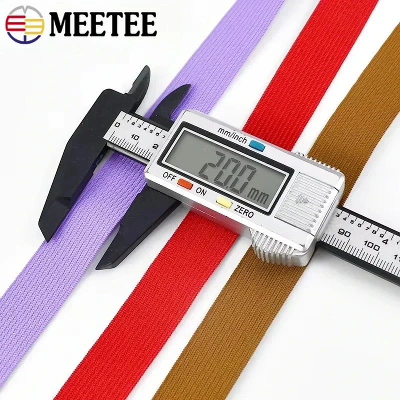 

20Yards Meetee 20/25mm Nylon Rubber Bands Underwear Bra Starp Elastic Band Belt Decor Stretch Ribbon Band DIY Sewing Accessories