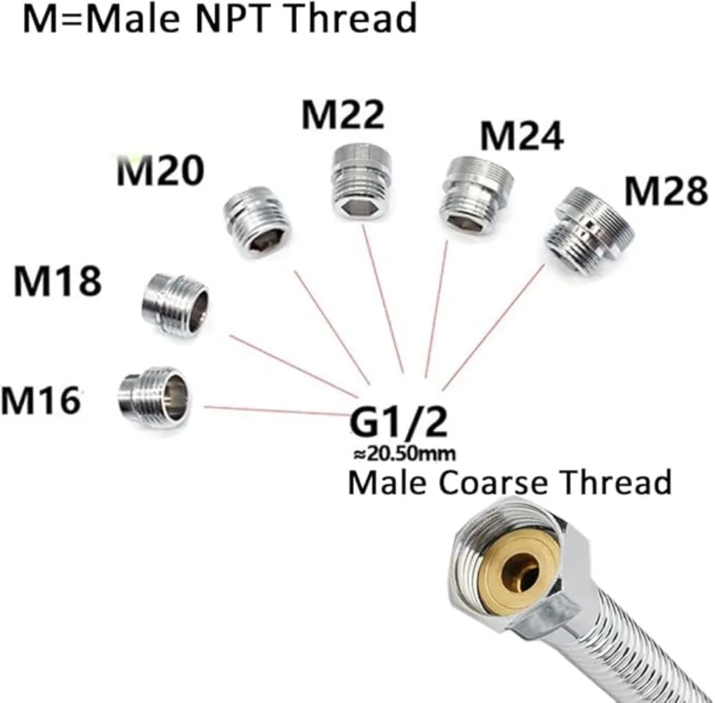 

Faucet Adapter 22 Turn 16 18 20 22 24 26 28 30 32mm Internal and External Fine Tooth Faucet Conversion Thread Accessories