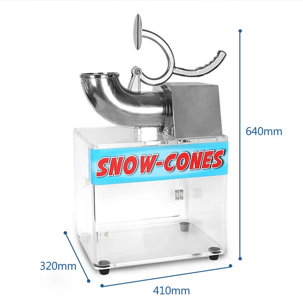 Electric Snow Shavers Machine Snow Cone Ice Machine  with Acrylic Box