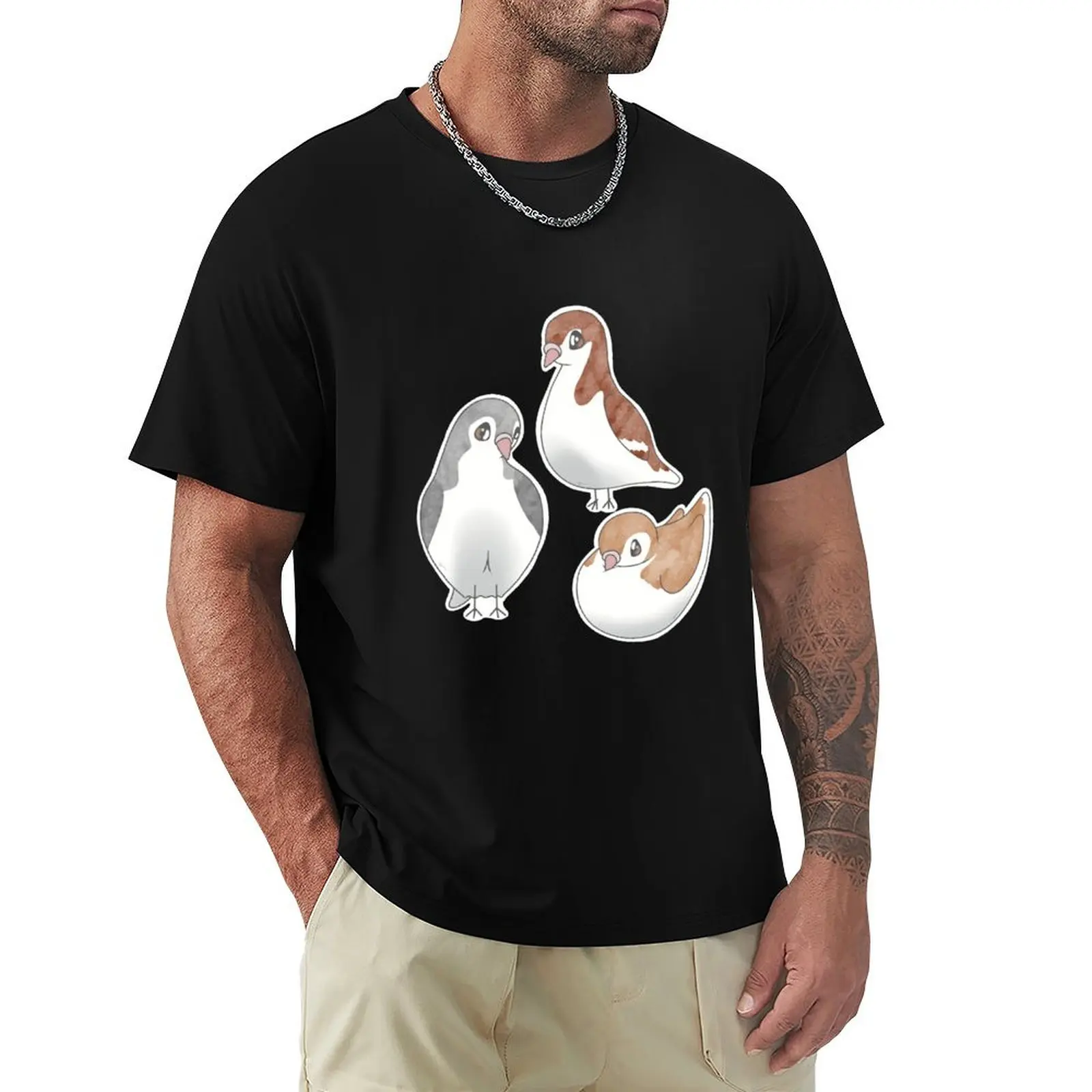 

Fancy Pigeon Trio T-Shirt Soft Durable Cotton T-Shirt