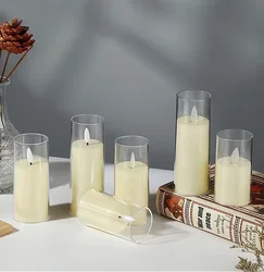 led rocking simulation glass electronic candle light Christmas wedding birthday romantic atmosphere candle decoration