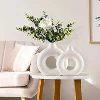 White Ceramic Vases, Modern Hollow Round Design vase 5