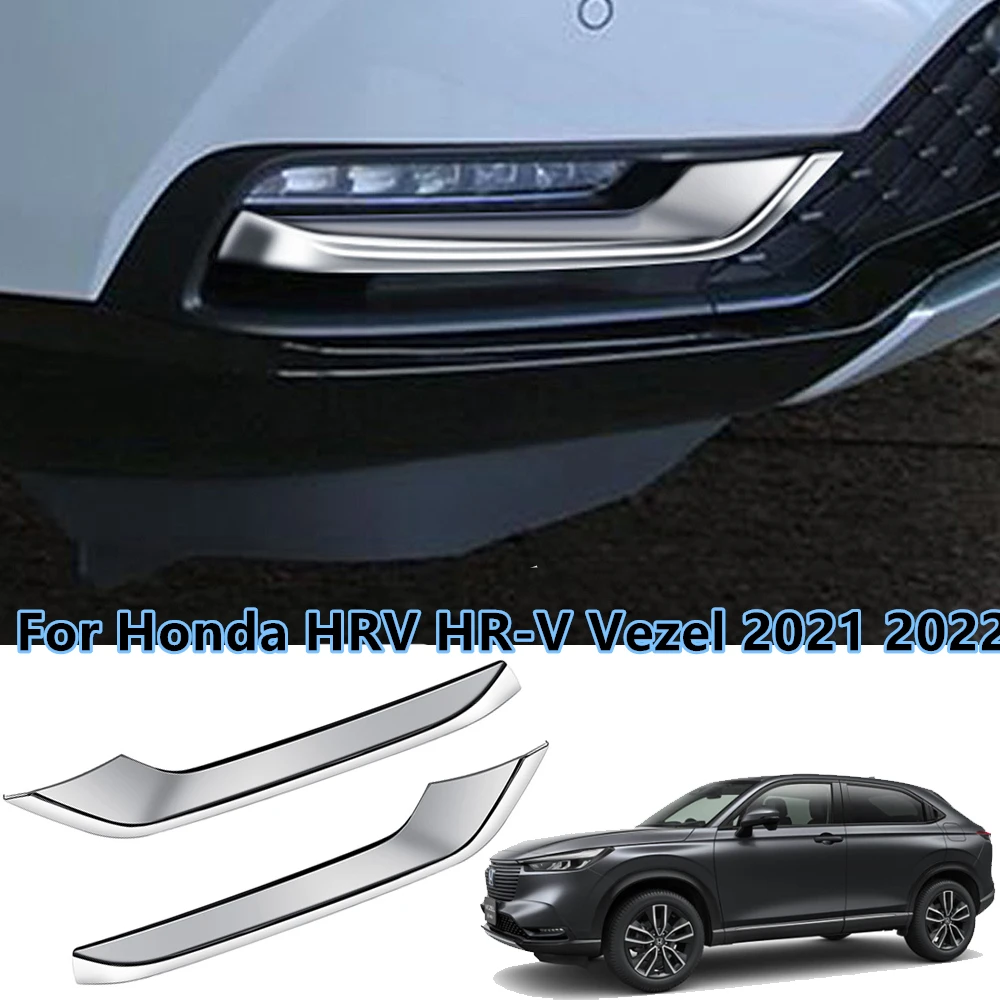 Chrome Front Bumper Grille Trim Strip ABS Fog Light Cover Trim for Honda HRV HR-V Vezel 2021 2022