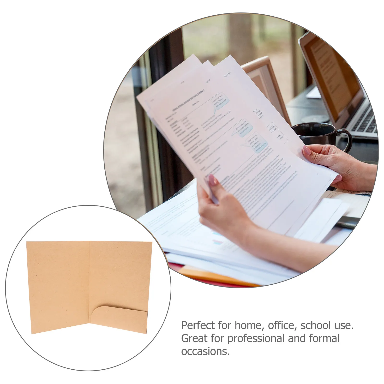 10Pcs A4 Paper File Folder Single Pocket Document Holder Organizer for Office Home School Simple Design Sturdy