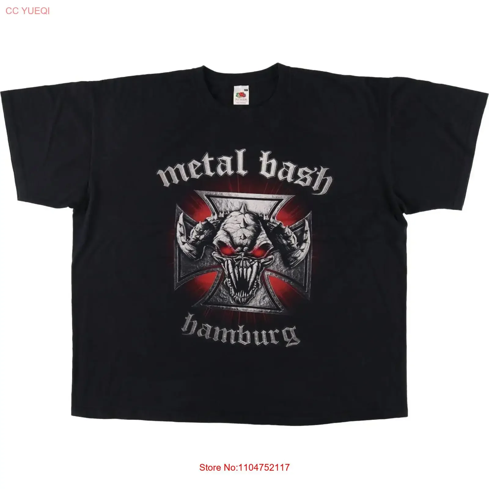 Camiseta Fruit of the Loom Metal Bash Band para hombre, talla XXL, eaa538364, ropa de diseñador vintage lavada, elegante, transpirable y elástica