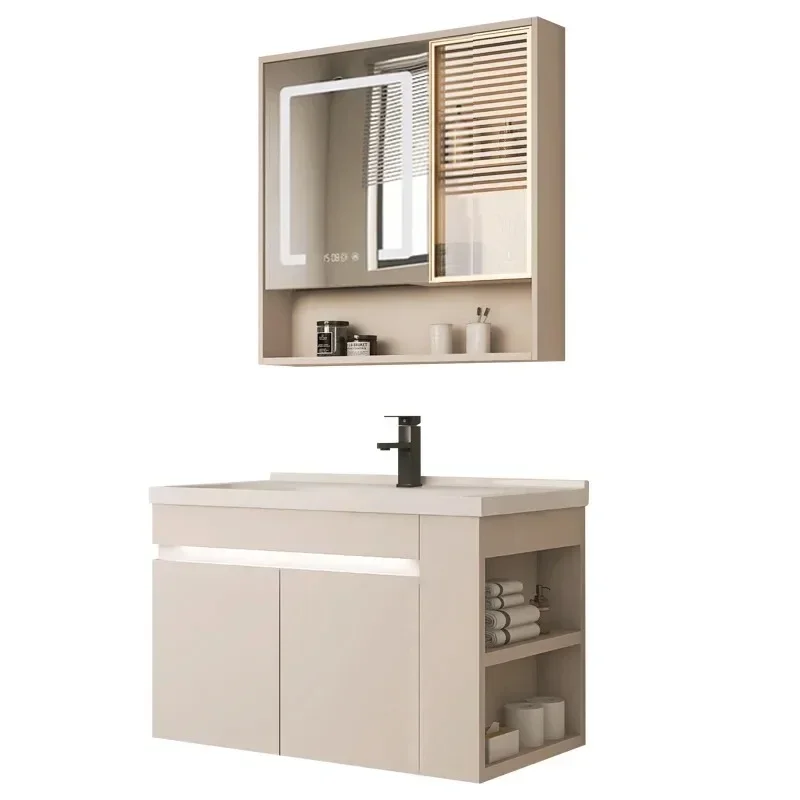 #Modern Sink Bathroom Cabinet Space Saving Salon Storage Cabinet Organizer Makeup Washbasin Compact Gabinete Lounge Furniture