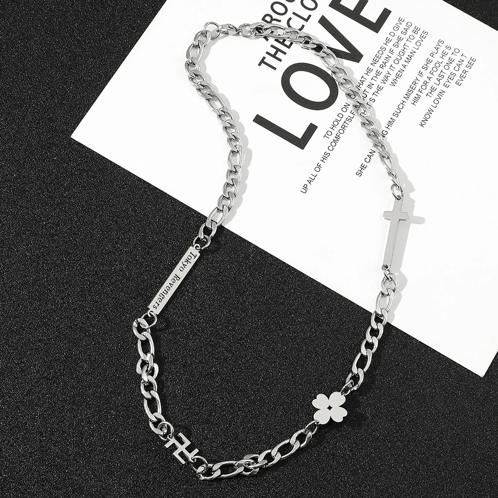 

Anime Harajuku Punk Collar Necklace Fashion Personality Street Style Jewelry Accessory for Women And Men ﻿