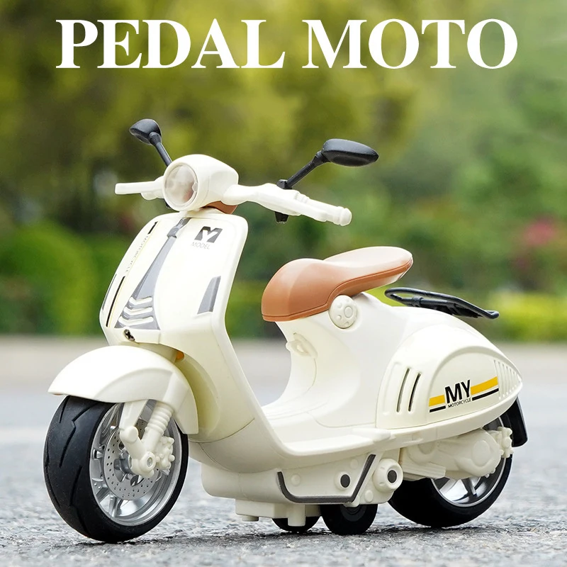 1: 10 Alloy Electric Motorcycle Model Toys with Lights Music Children\'s Toys Motorbike Model Ornament Gift for Motorcycle Fans