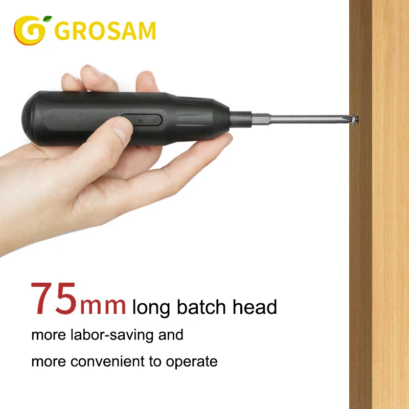 GROSAM 3.6V Mini Electrical Screwdriver Set WL-DDLSD Smart Cordless Electric Screwdrivers USB Rechargeable Handle