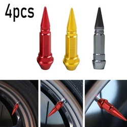 Car Motorcycle Tire Bullet Pointed Styling Valve Caps Alloy Metal Cover Auto Exterior Accessories Wheel Tire Styling Valve Cap