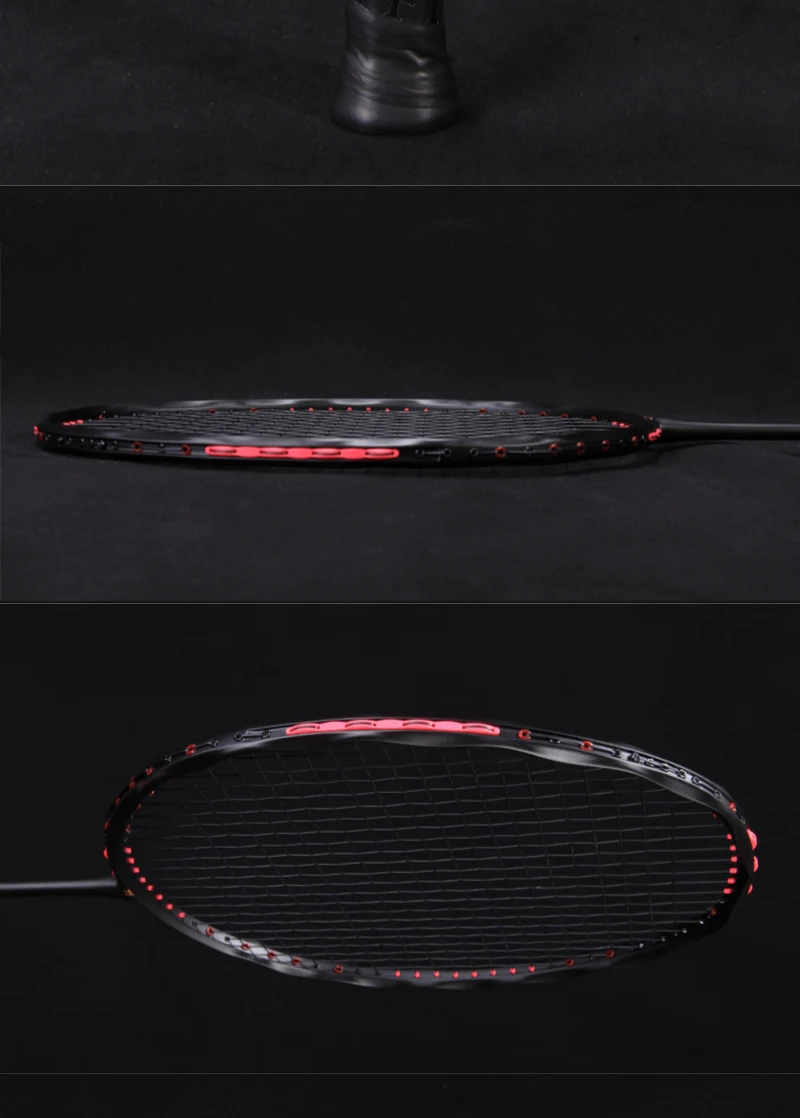 Alpsport MH-V5 5U 75g Gewellt Legal Original Maximal 38lbs Badmintonschläger aus 100% Vollkohlefaser mit Torsionsrahmen. Einsteiger-Schläger Profi-Schläger Premium-Schläger – Detail 10