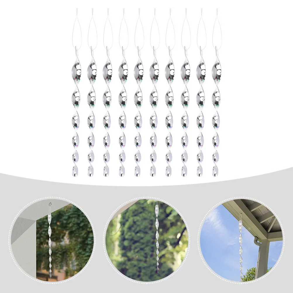 

30pcs Reflective Bird Repelling Rods Spiral Design For Garden Outdoor Use Wind Twisting Scare Sticks Bird Control Tools