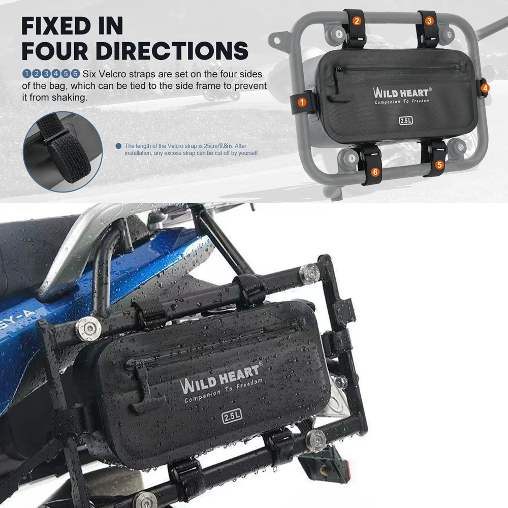 

Новая водонепроницаемая боковая сумка для инструментов на мотоцикл объемом 2,5 л, универсальная подвесная сумка для инструментов на раму мотоцикла для Harley, BMW, Yamaha, Honda