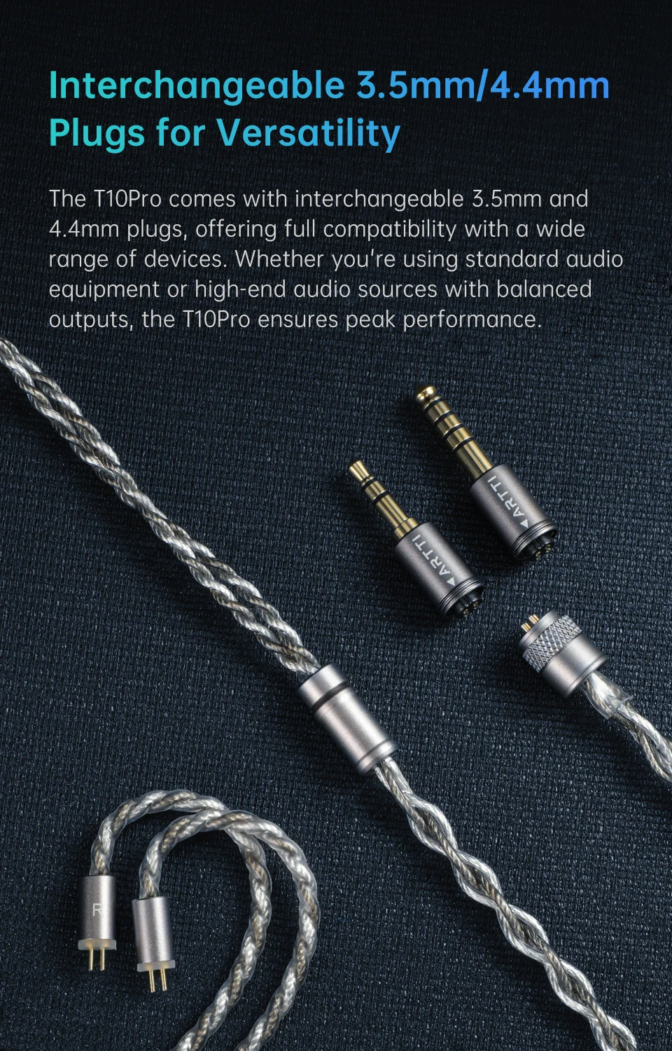 ARTTI T10 PRO Neuer 14,2 mm Planar-Treiber, strukturierter Bass, In-Ear-HiFi-Kopfhörer, kabelgebunden, IEMs-Monitore, 0,78 mm, 2-poliger 2-in-1-Stecker – Detail 4
