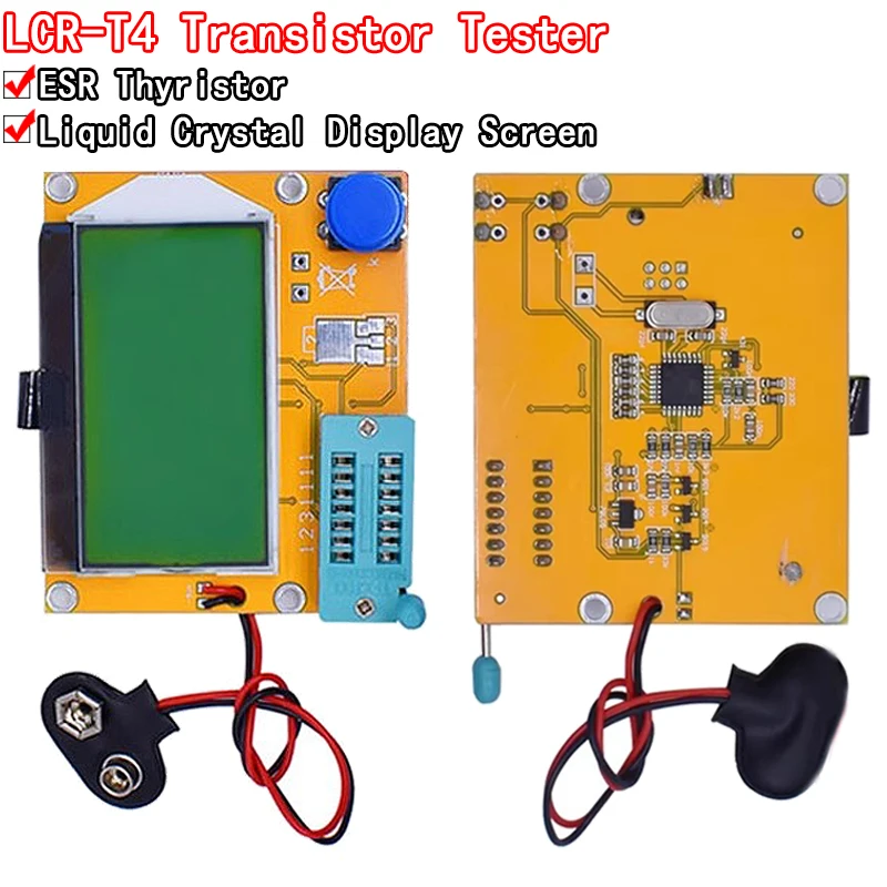 Dioda Trioda Pojemność Miernik ESR MOS PNP LCR-T4 Tester tranzystorów Wyświetlacz LCD Mega328 Tranzystory Diody Obudowa akrylowa