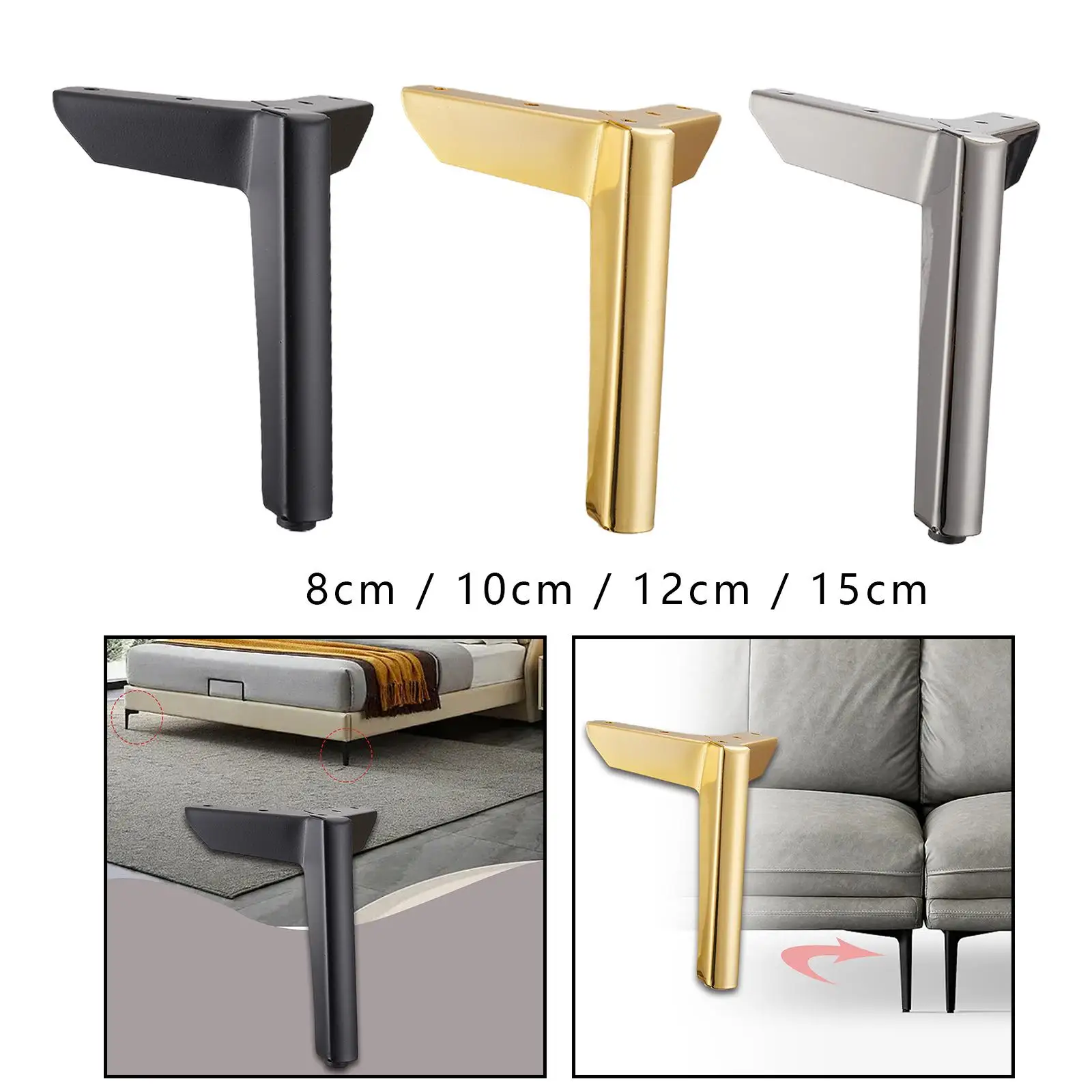 Iron Triangle Furniture Legs Stable Heavy Duty Couch Feet for Furniture Mounts for Half Round Cabinet Cupboard Table