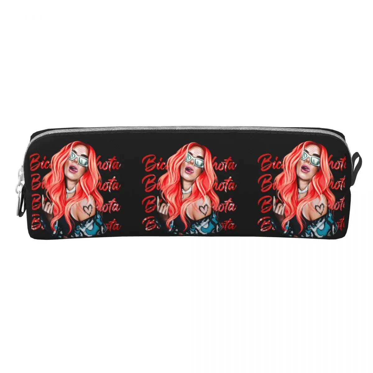 Karol G Heart Pencil Case Cool Red Hair Boy Girl Lovely Pencil Pouch School Pencil Cases Stationery Organizer Birthday Present