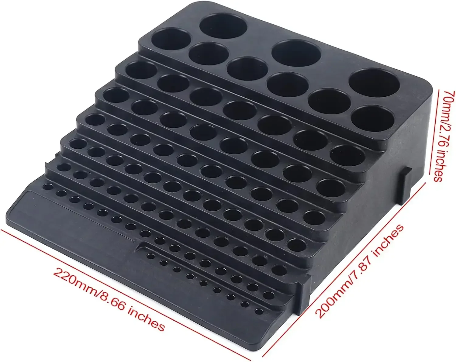 Scatola portaoggetti per fresa, 1 pezzo Portaoggetti nero Portautensili per pinza per punta da trapano Portaoggetti per organizer Contenitore 84 fori