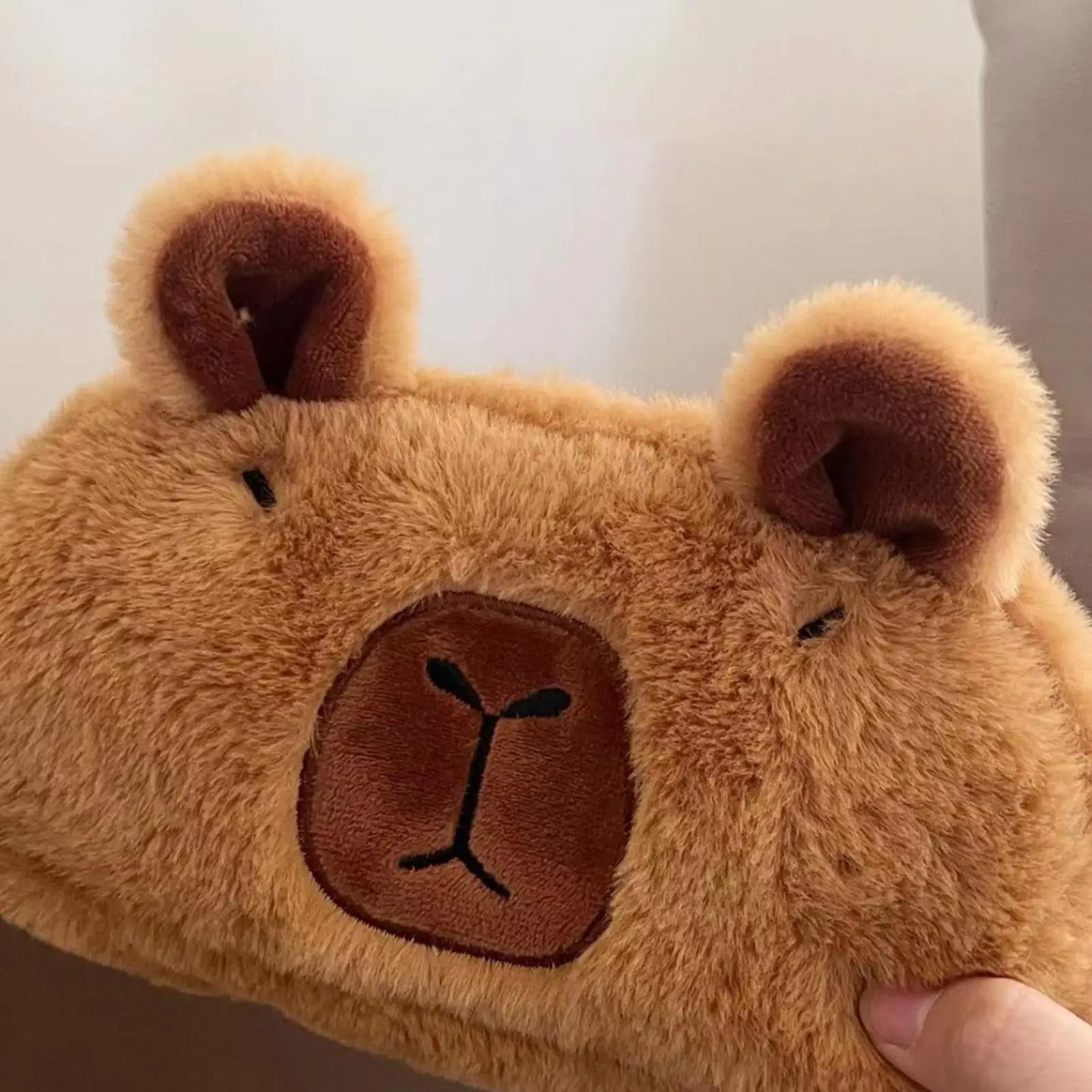 Милый плюшевый пенал с капибарой, косметичка, чехол для ручек, большая вместительная сумка-карандаш, школьные принадлежности, коробка для канцелярских принадлежностей