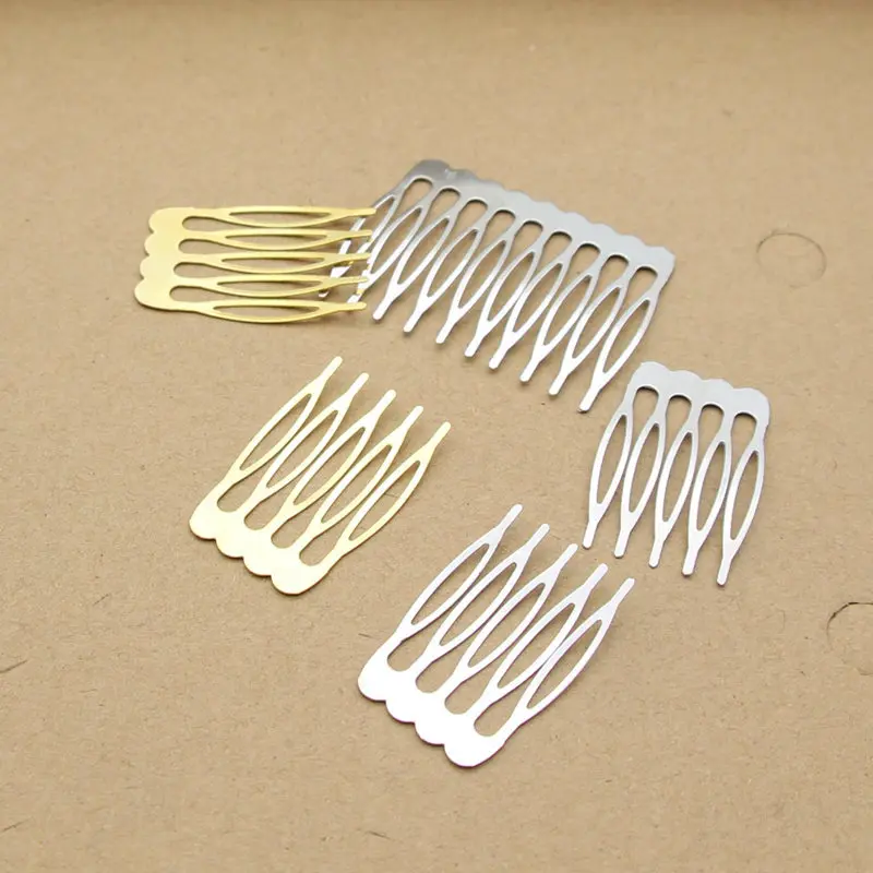 10pcs 5 6 8 10 Teeth Metal Hair Comb Brass For Clip Women Girl Bridal Ornament Jewelry Decorative Accessories Wedding Accessorie