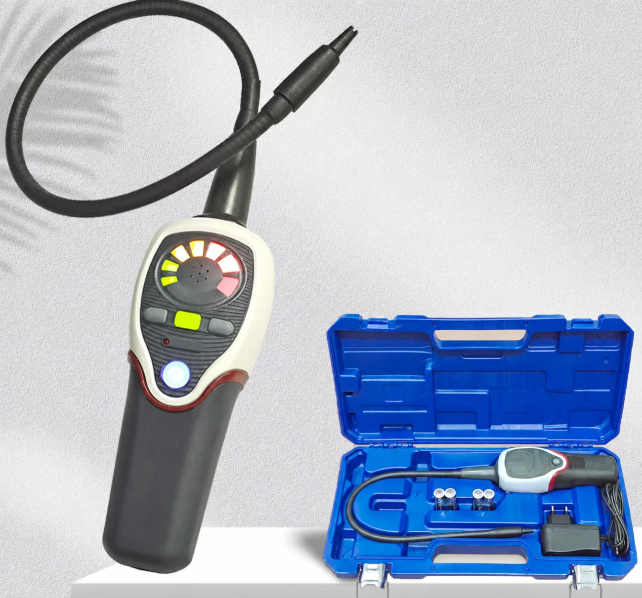 Portable HVAC Refrigerant Leak Detector, 3 g/year Sensitivity, Air Pump, Flexible Probe, R22 R134A R410A Tester, 3 Levels
