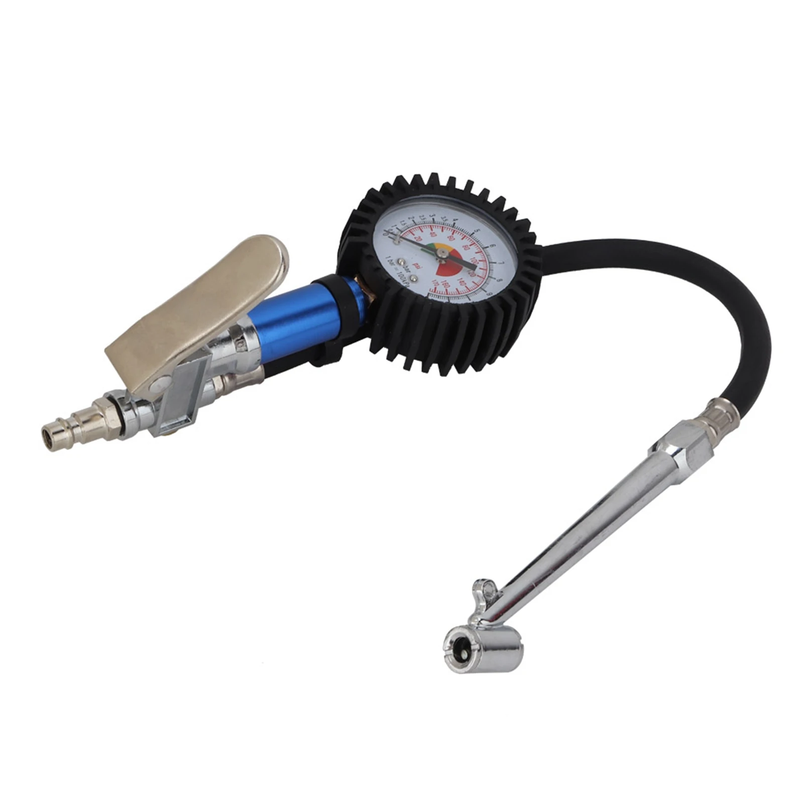 Inflatorpistole, Reifenfüller, Manometer, Pumppistole 12, selbstspannender Reifenfüller mit Luftdruckmesser und schnellem Luftanschluss – Detail 4