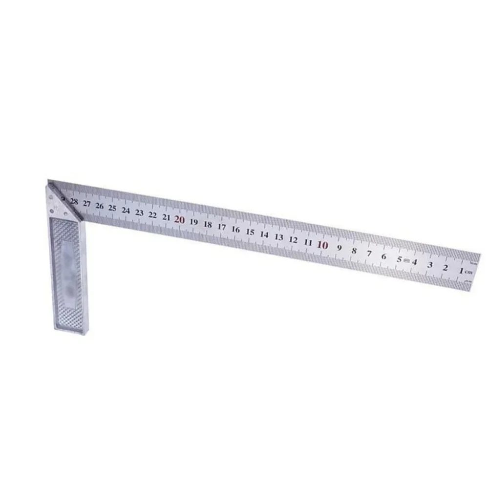 30cm Stainless Steel Right Angle Measuring Rule Tool Square Ruler 0-12 Inches Straight 90 Degree Angle Ruler Carpentry Measuring