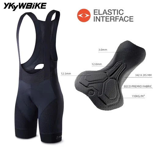Imagen 2 del producto Pantalones Cortos de Ciclismo para Hombre YKYWBIKE, con Tirantes, Elásticos, con Acolchado de 7 Horas, para Ciclismo de Carretera