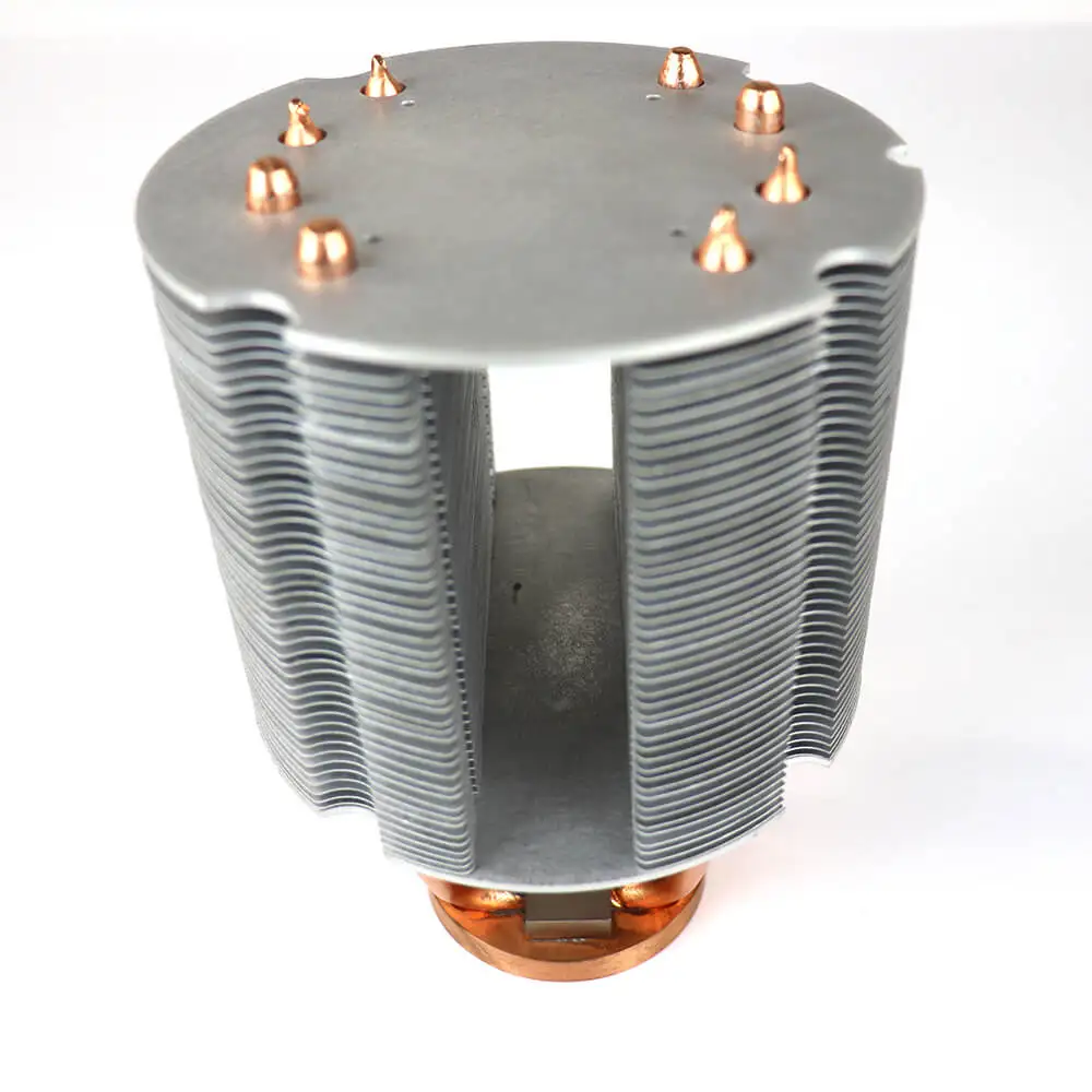 

Stacked Fin Heat Pipe Heatsink Copper Pipe Silver Round Ip65 Sink Aluminum Heat Sink For Led