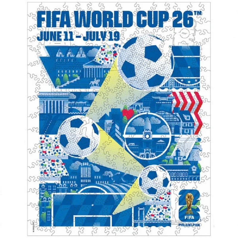 FIFA World Cup Philadelphia Host City Wooden Jigsaw Puzzle City Landscape Travel Souvenir Decor Gift for Soccer Fans Collectors view 4