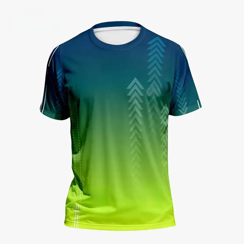 

Men's T-shirts Sports Quick-drying Tops 3D Gradient Short Sleeve Tees Outdoor Workout Basketball Training Running Men Clothing